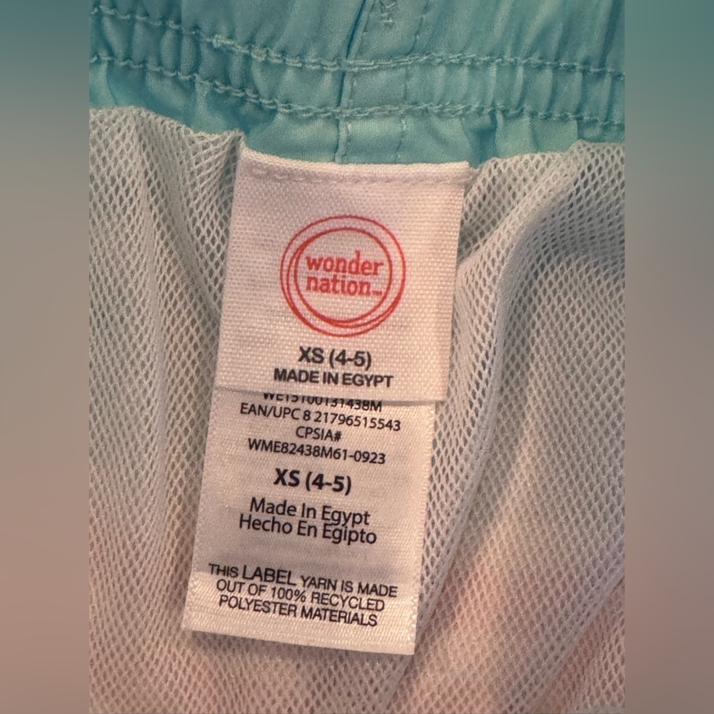 Wonder Nation Boys Swimming Suit Pastel Stripes Drawstring Waist Sz XS (4-6) - Picture 9 of 10